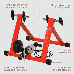 Magnetic indoor bike rack, red