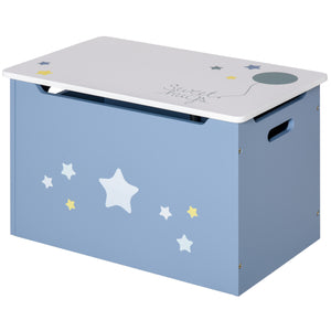 Wooden toy storage box, blue