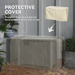 50,000 BTU Gas Fire Pit Table with Lid and Glass Screen, Gray