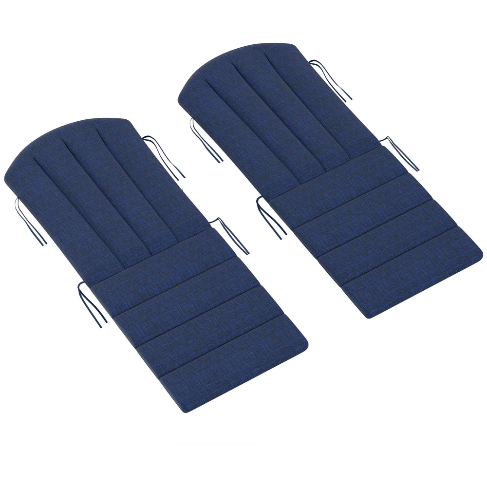 Lot de 2 coussins pour chaise Adirondack avec dossier haut, mousse haute densité et attaches, coloris bleu marine