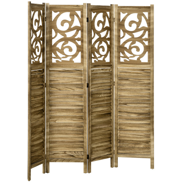 4-panel folding screen, brown