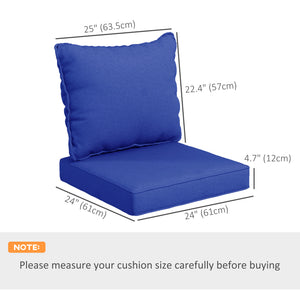 Set of 4 Replacement Patio Chair Cushions with Back, Navy Blue