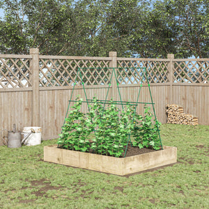 Metal trellis with netting for cucumbers and other climbing plants