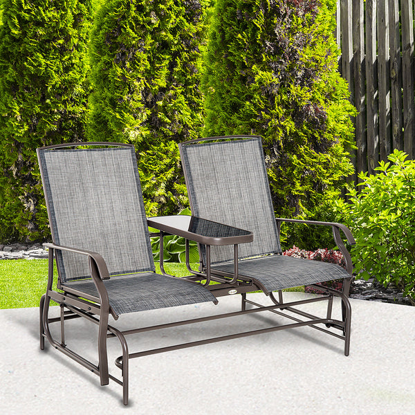 2-seater sliding garden bench