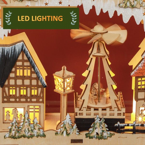 24-Day Wooden Christmas Advent Calendar with LED Lights