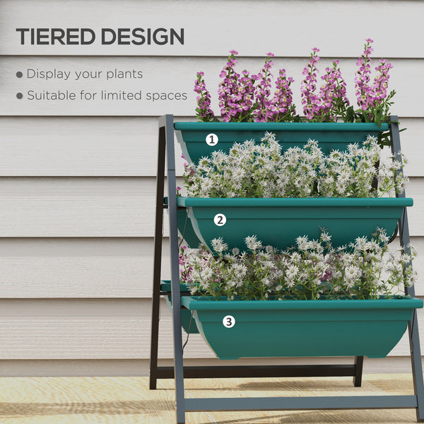 3-Tier Vertical Raised Garden Bed with 5 Trays for Outdoor Plants