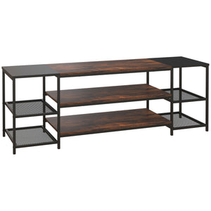 Industrial TV Stand for TVs up to 60 inches with Steel Frame, Rustic Brown
