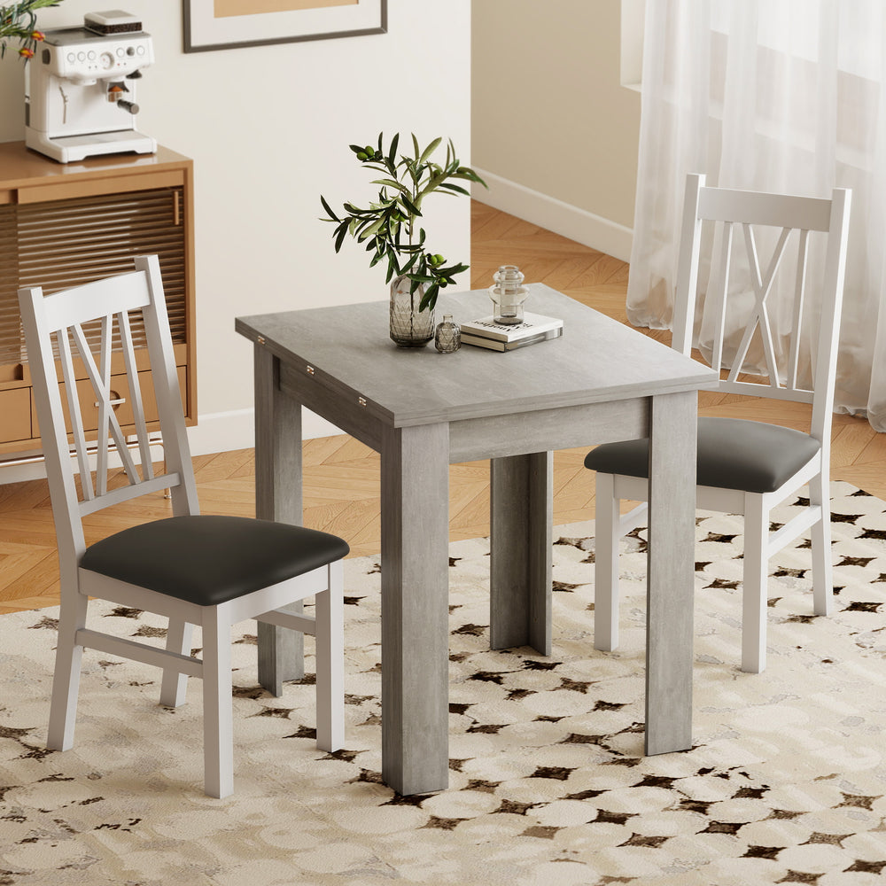 55" Extendable Dining Table for 4 to 6 People, Grey