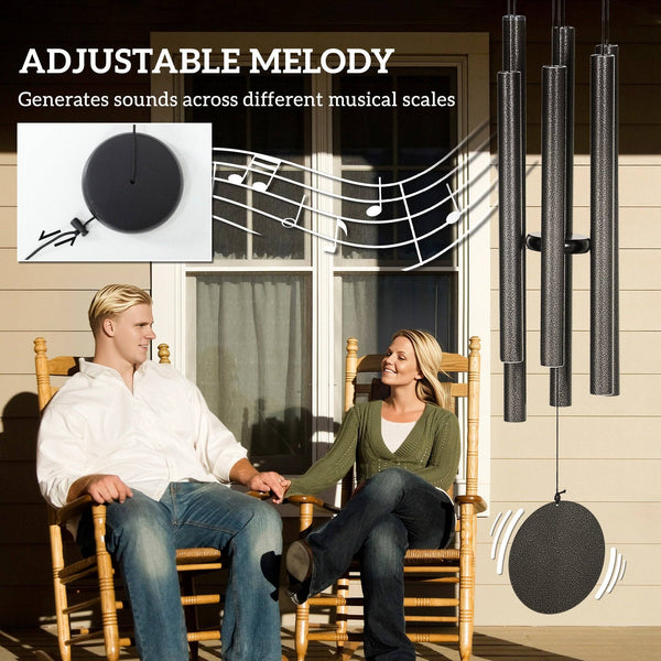 Wind chime with 6 aluminum tubes and hook