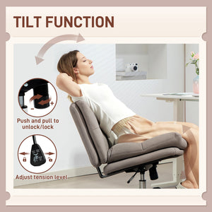 Office chair without armrests, grey