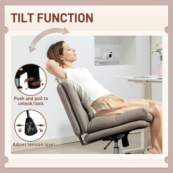 Office chair without armrests, grey