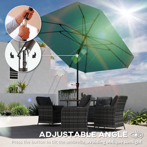 7.6-foot aluminum patio umbrella, sky blue