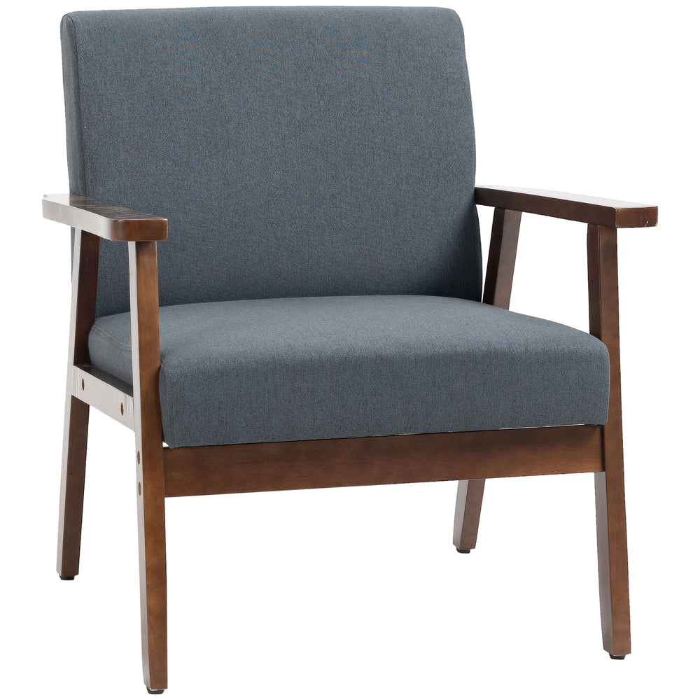 Accent chairs with linen upholstered seat, dark grey