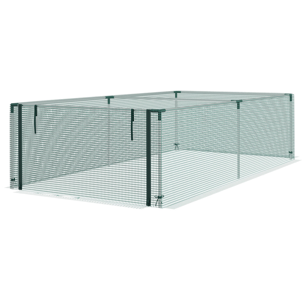 Protective plant cage with roll-up zippered door