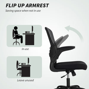 Ergonomic mesh office chair with 4D lumbar support, black