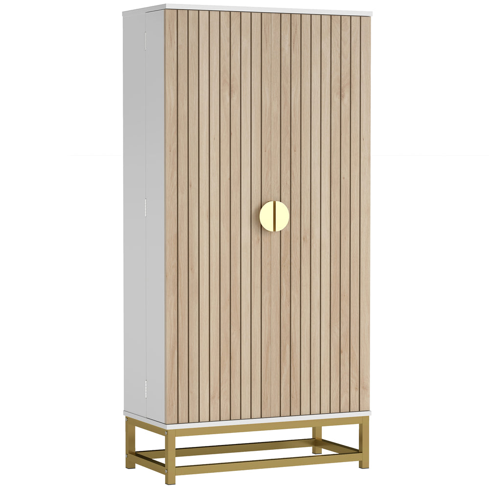 Kitchen storage unit with 12 door shelves and adjustable shelves, white