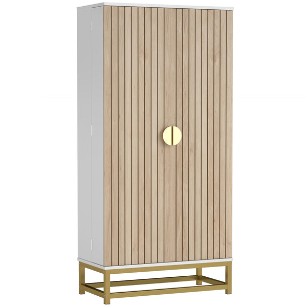 Kitchen storage unit with 12 door shelves and adjustable shelves, white