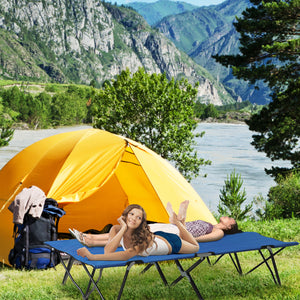 76" Folding Camp Bed with Carry Bag, Blue