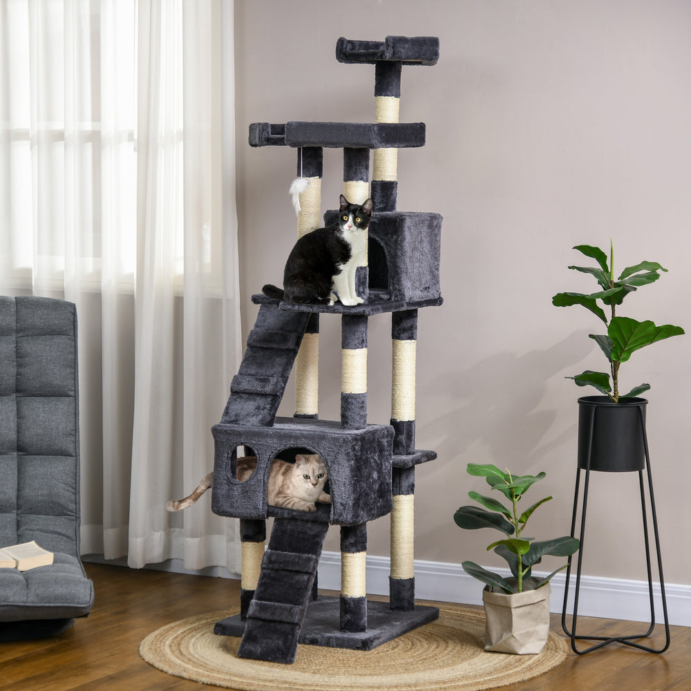 172cm Multi-Level Cat Tree, Anthracite Grey