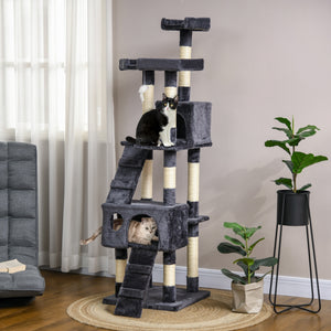 172cm Multi-Level Cat Tree, Anthracite Grey