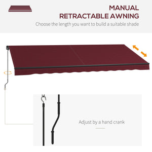 14.8 x 9.8 ft retractable blind, burgundy red 