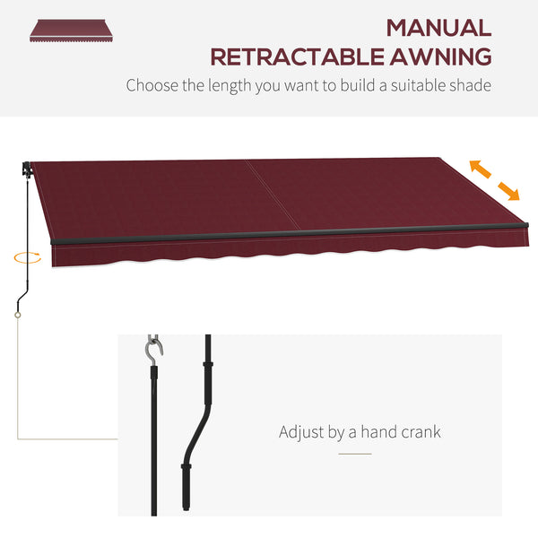 14.8 x 9.8 ft retractable blind, burgundy red 