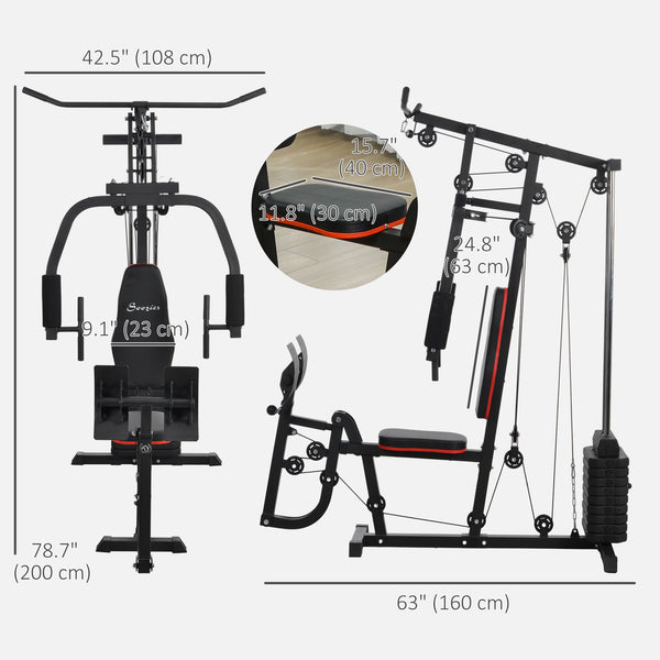 Multi-function strength training machine for lat pulldowns and leg exercises