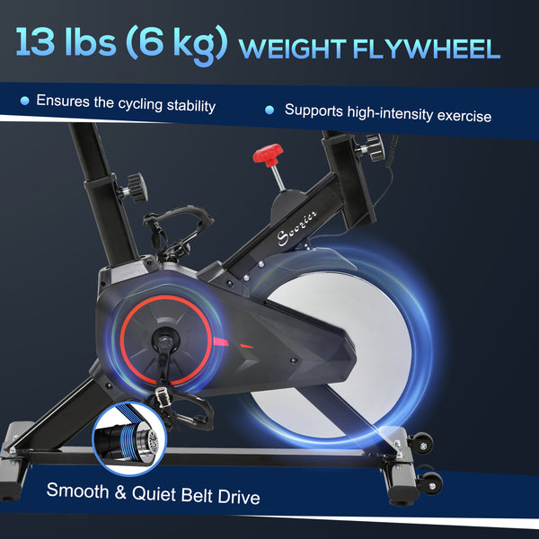 Magnetic Resistance Exercise Bike with LCD Display, Comfortable Seat Cushion