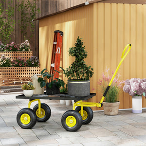 Sturdy garden cart with 10-inch wheels
