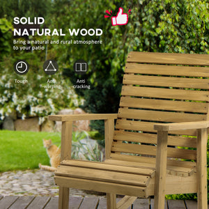 Wooden rocking chair, slatted frame with armrests, for outdoor and indoor use, light brown