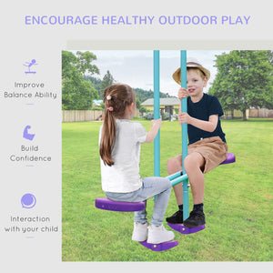 3-in-1 module with double swings and glider, purple