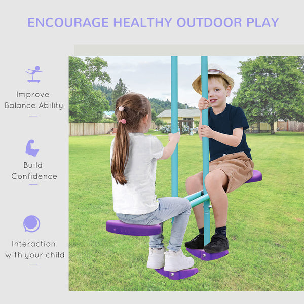 3-in-1 module with double swings and glider, purple