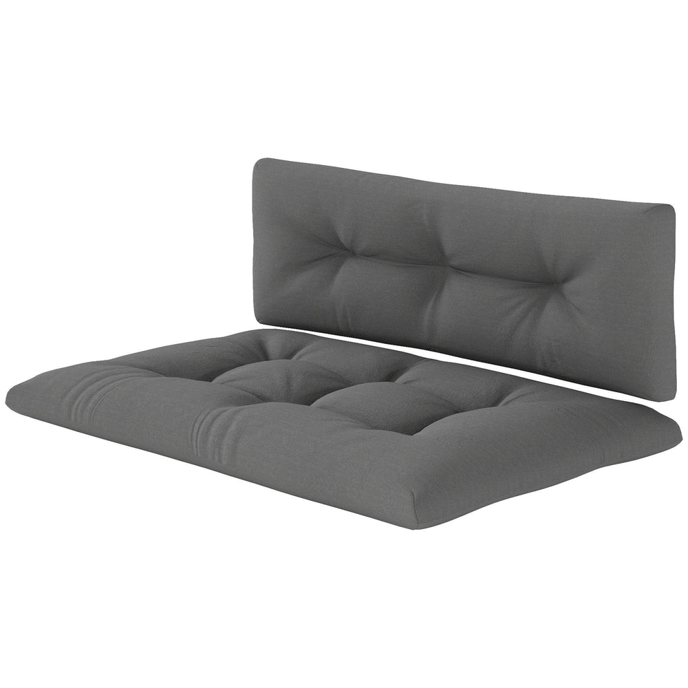 Ensemble de coussins gris anthracite pour palettes, 2 pièces, idéal pour mobilier extérieur
