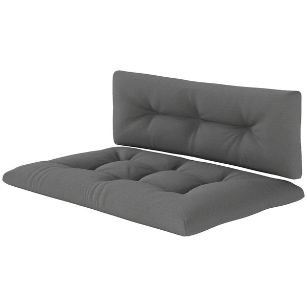 2-piece pallet cushion set, charcoal gray 