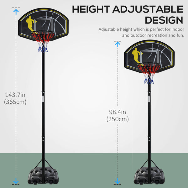 6.5-10ft Adjustable Portable Basketball Hoop