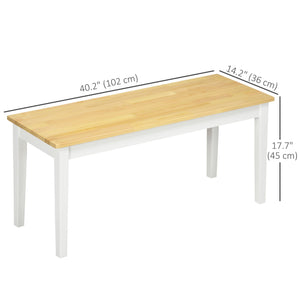 Natural wood dining bench