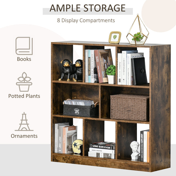 3-Tier Storage Shelf, Rustic Brown