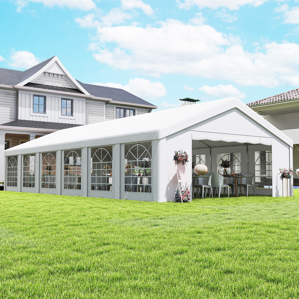 20' x 40' Party Tent, Outdoor Canopy Tent with 12 Removable Window Sidewalls for Parties, Wedding, Events, BBQ