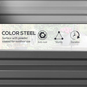 Galvanized raised planter, light grey