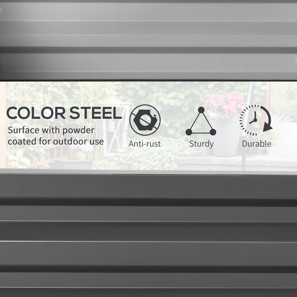 Galvanized raised planter, light grey