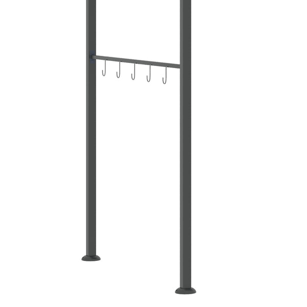 7' x 5' BBQ Grill Gazebo Tent, Garden Grill Canopy with Steel Frame and Hooks, Outdoor Sun Shade, Grey