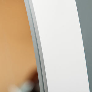 Full length standing mirror with adjustable angle oval frame, white