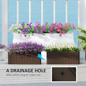 Set of 2 hanging flower pots, brown