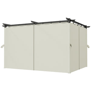 10 x 13 pergola with retractable awning and curtains
