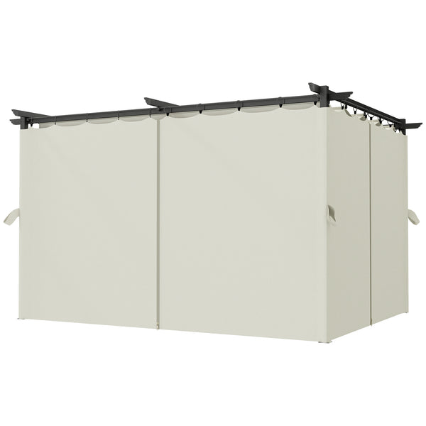 10 x 13 pergola with retractable awning and curtains