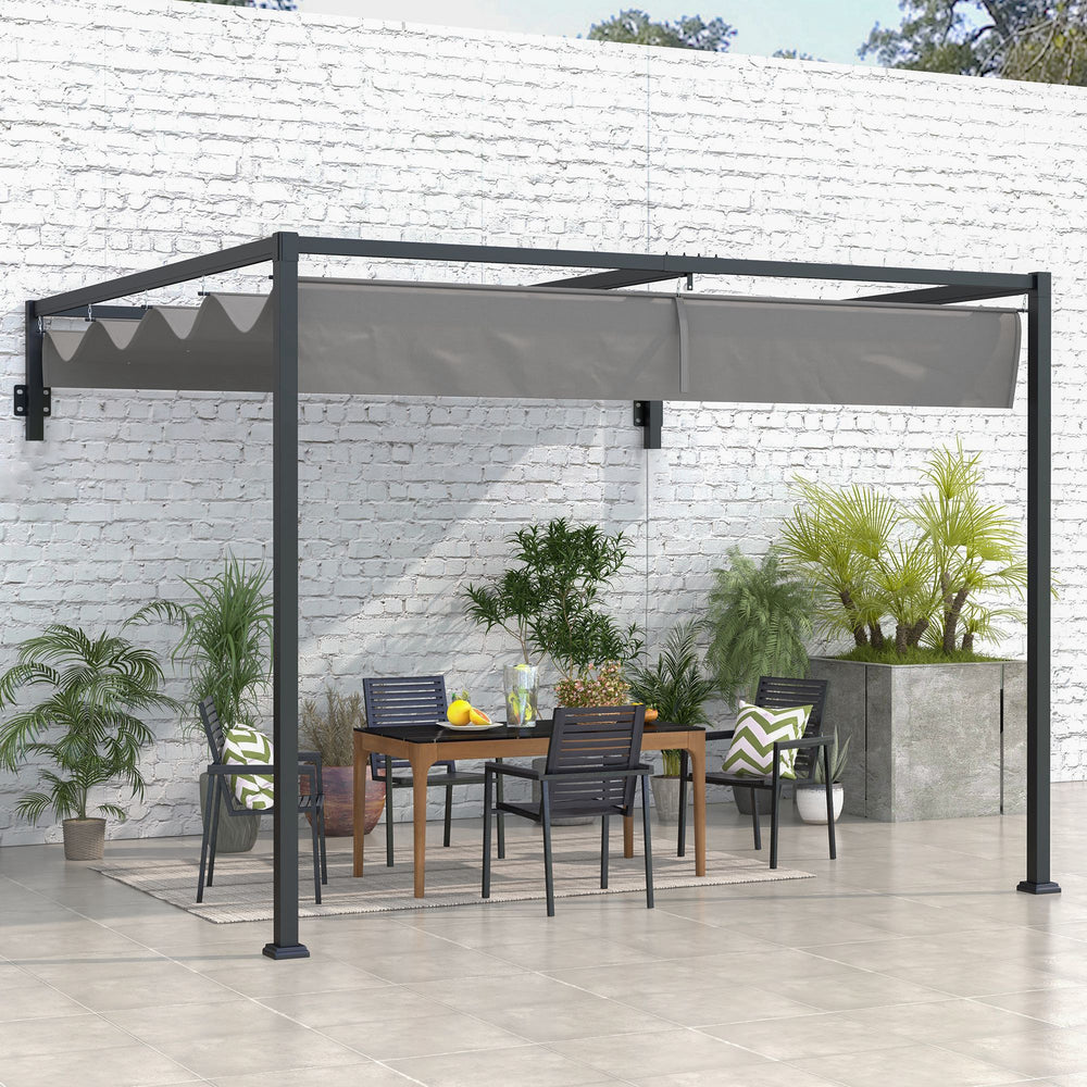 7 x 10 lean-to pergola with retractable roof