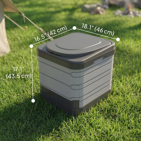 Portable toilet with 12 coagulant sachets