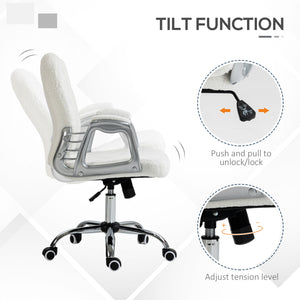 Office chair with adjustable height and padded backrest, white