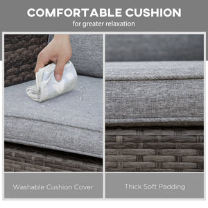 Outdoor rocking chair in woven resin with cushions, grey