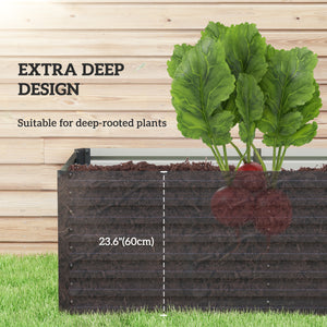5' x 3' x 2' Raised Garden Bed, Galvanized Planter Box for Growing Flowers, Herbs and Vegetables, Dark Gray